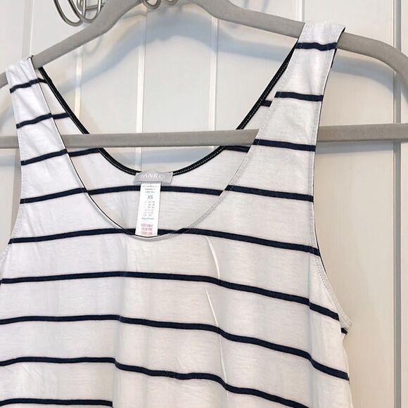 Hanro Laura Long White Navy Striped Tank Dress Size XS - Picture 2 of 8
